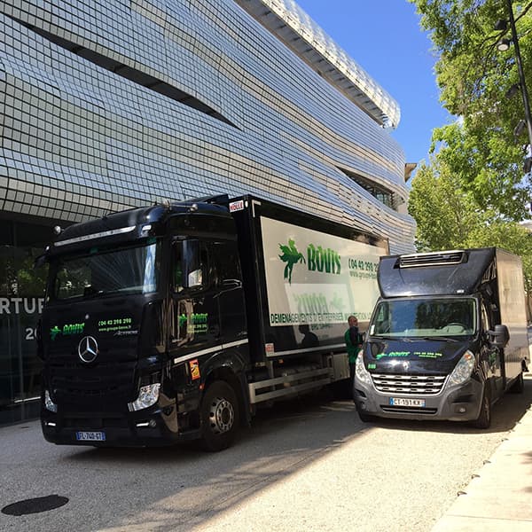Flotte camions Bovis Fine Art dédiés au transport d'œuvres d'art